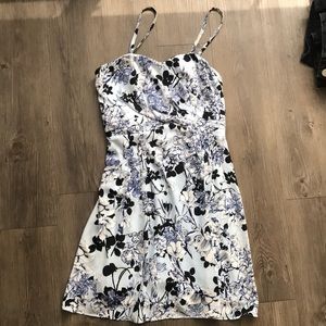 Express Blue Floral Print Dress